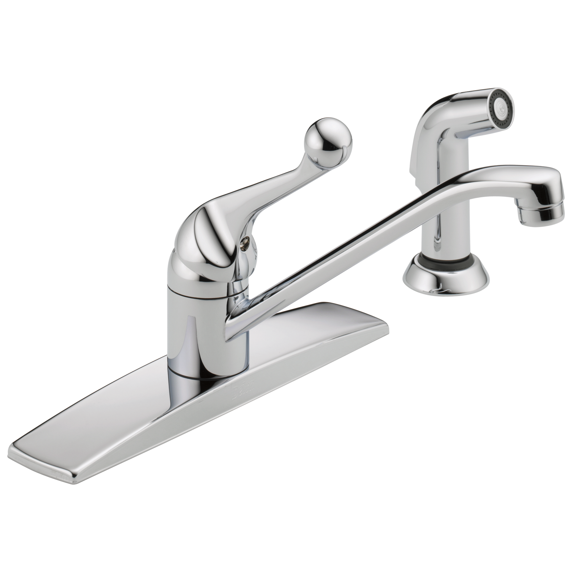 Delta - Single Handle Kitchen Faucet with Spray - Chrome - 400LF-WF