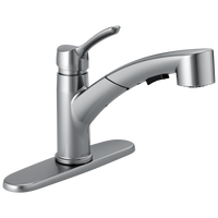 Delta - Single Handle Pull-Out Kitchen Faucet - Arctic Stainless - 4140-AR-DST