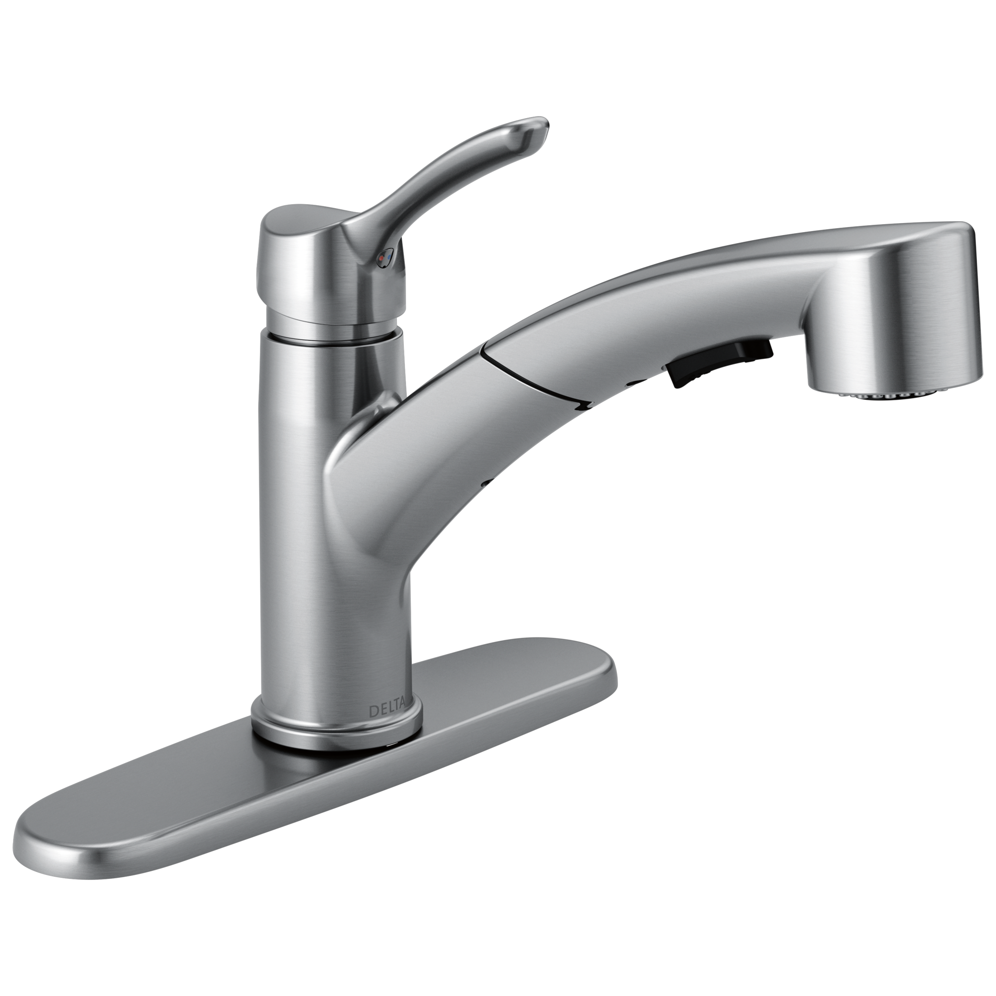 Delta - Single Handle Pull-Out Kitchen Faucet - Arctic Stainless - 4140-AR-DST