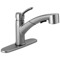 Delta - Single Handle Tract-Pack Pull-Out Kitchen Faucet - Arctic Stainless - 4140-ARTP-DST