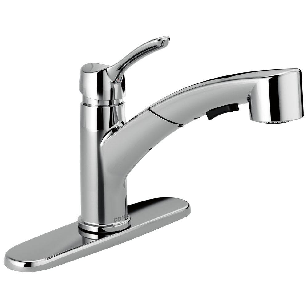 Delta - Single Handle Pull-Out Kitchen Faucet - Chrome - 4140-DST