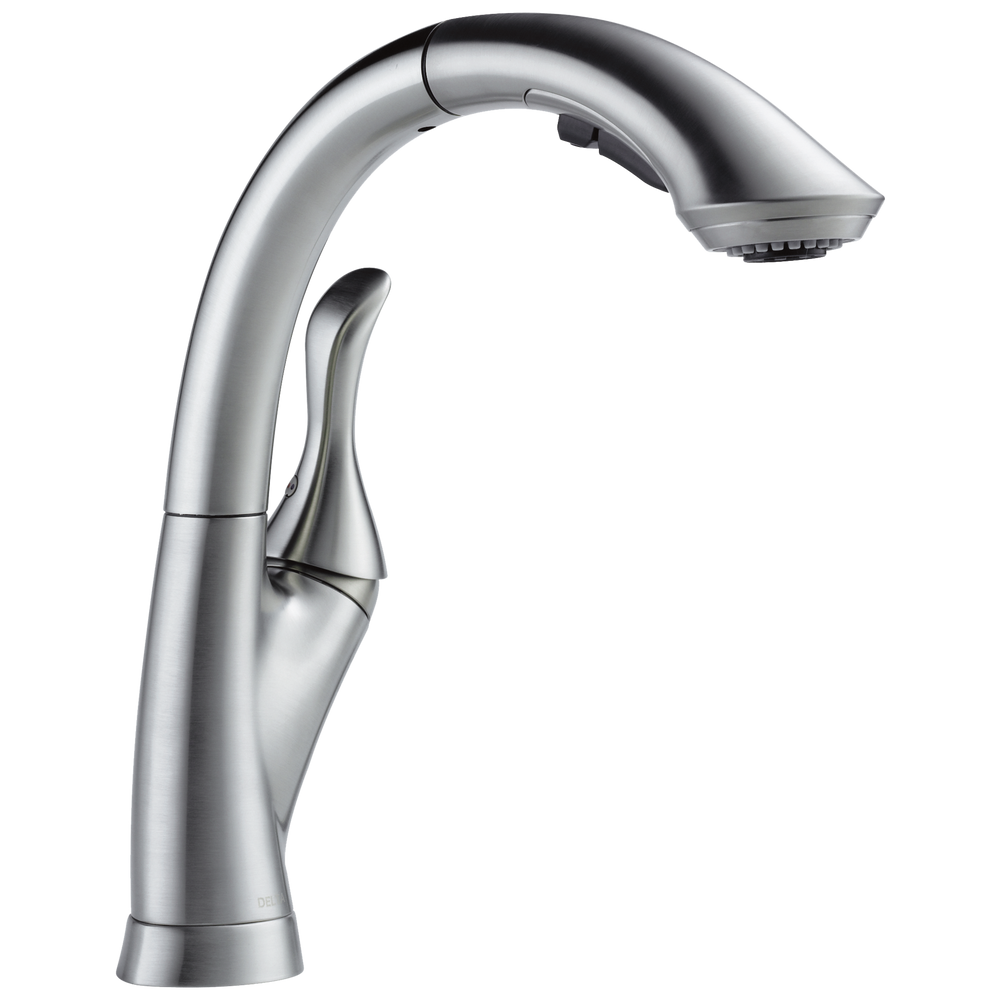 Delta - Single Handle Pull-Out Kitchen Faucet - Arctic Stainless - 4153-AR-DST