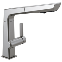 Delta - Single Handle Pull Out Kitchen Faucet - Arctic Stainless - 4193-AR-DST