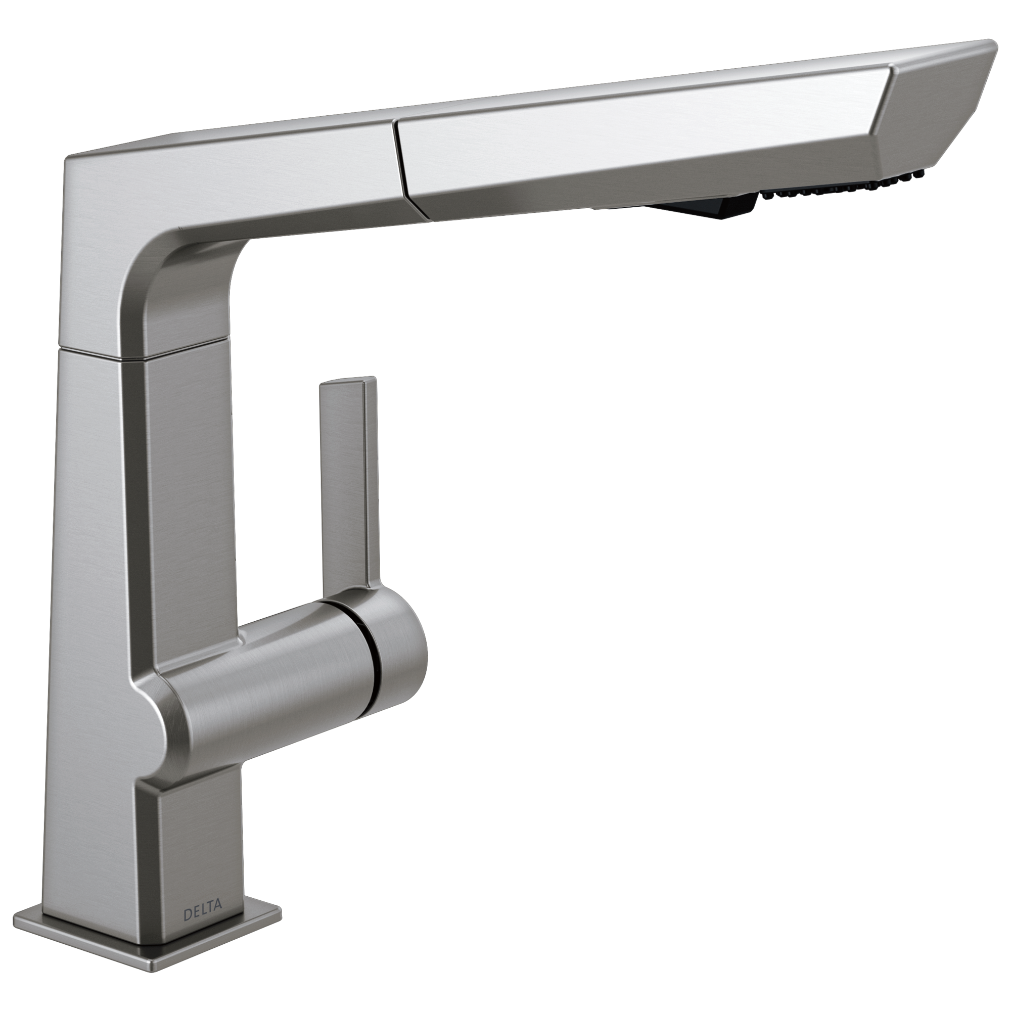 Delta - Single Handle Pull Out Kitchen Faucet - Arctic Stainless - 4193-AR-DST