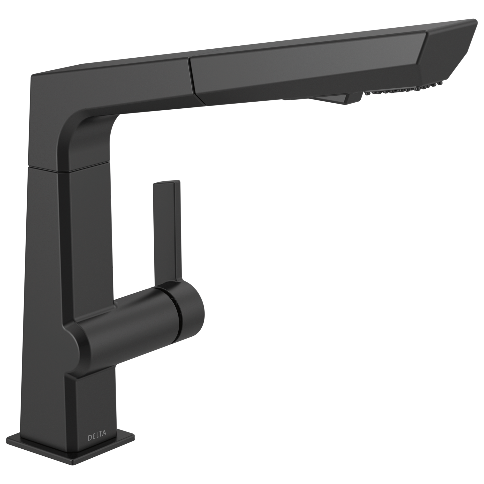 Delta - Single Handle Pull Out Kitchen Faucet - Matte Black - 4193-BL-DST