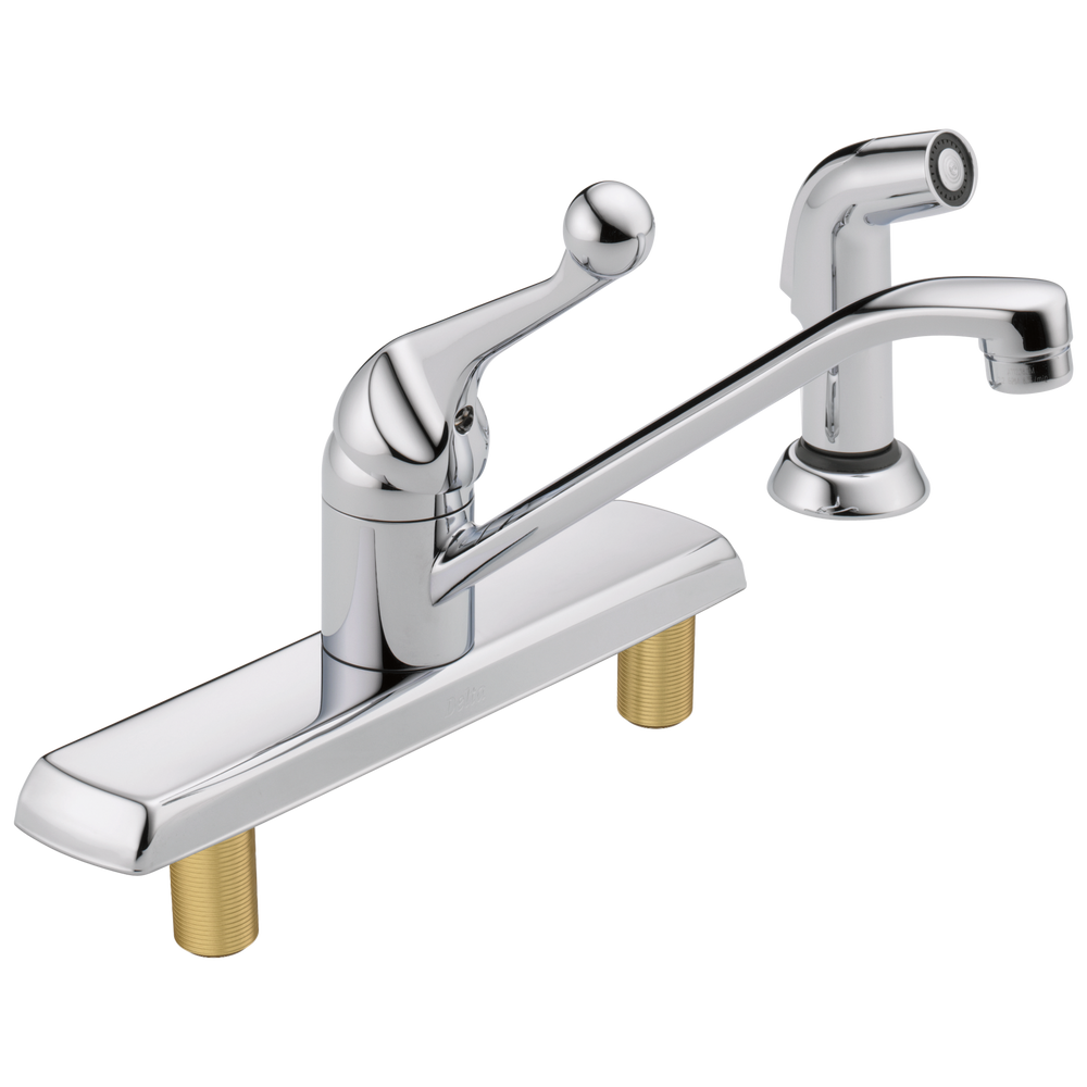 Delta - Single Handle Kitchen Faucet with Spray - Chrome - 420LF