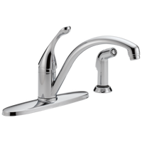 Delta - Single Handle Kitchen Faucet with Spray - Chrome - 440-DST