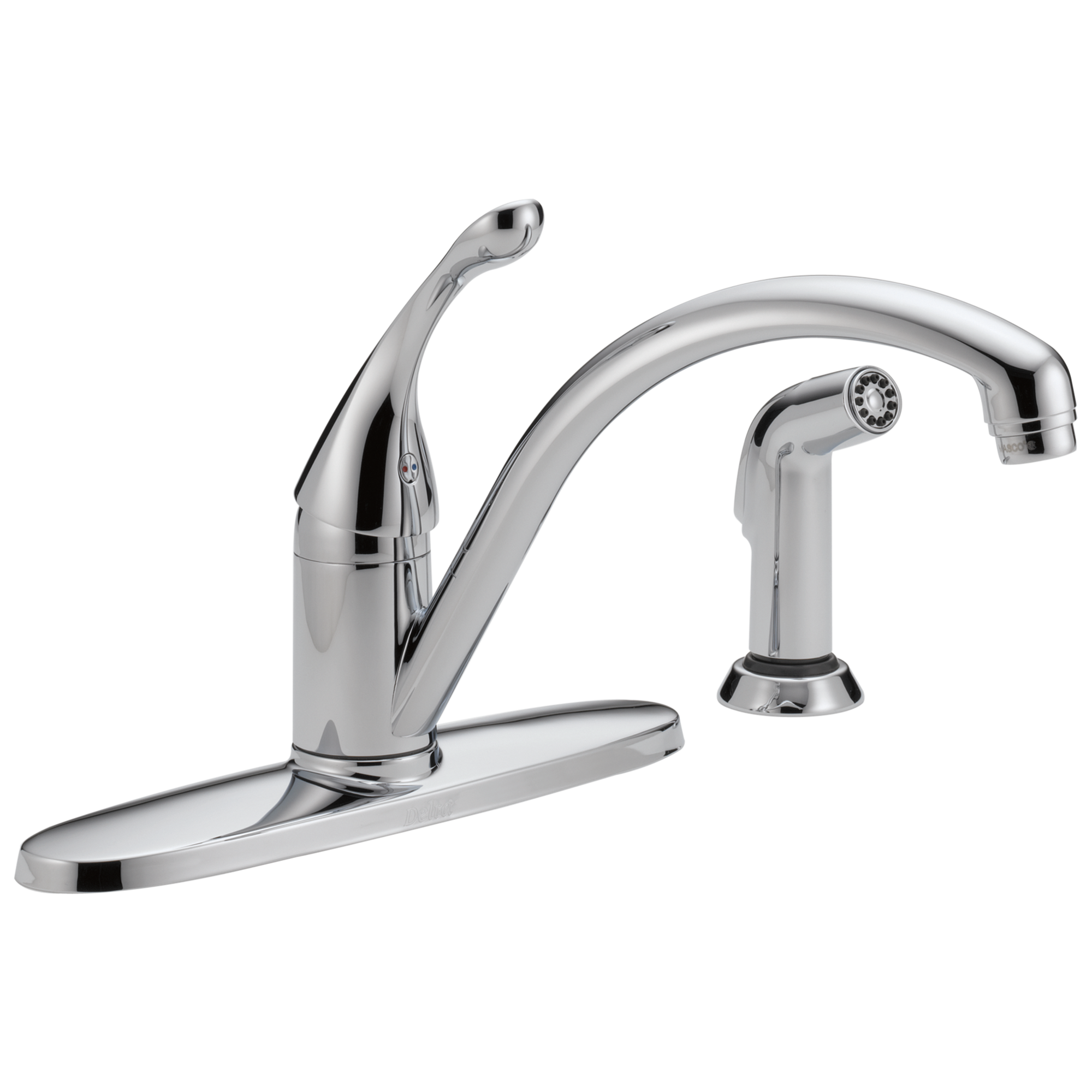 Delta - Single Handle Kitchen Faucet with Spray - Chrome - 440-DST