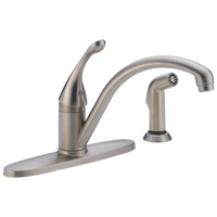 Delta - Single Handle Kitchen Faucet with Spray - Stainless - 440-SS-DST