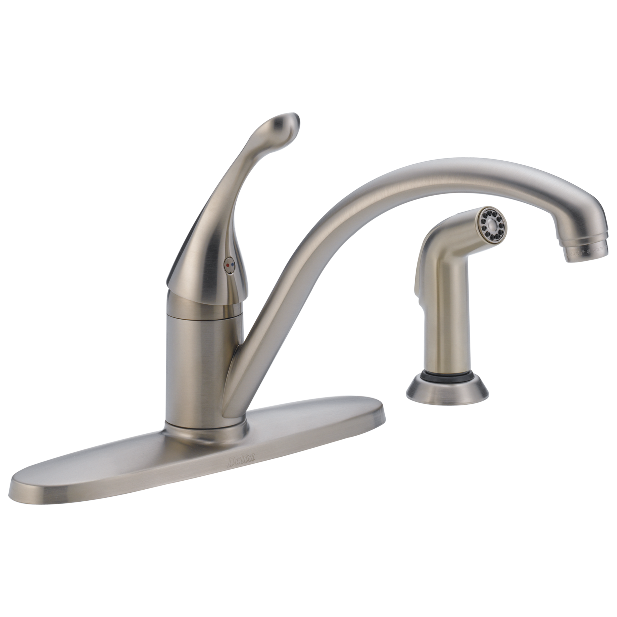 Delta - Single Handle Kitchen Faucet with Spray - Stainless - 440-SS-DST