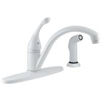 Delta - Single Handle Kitchen Faucet with Spray - White - 440-WH-DST