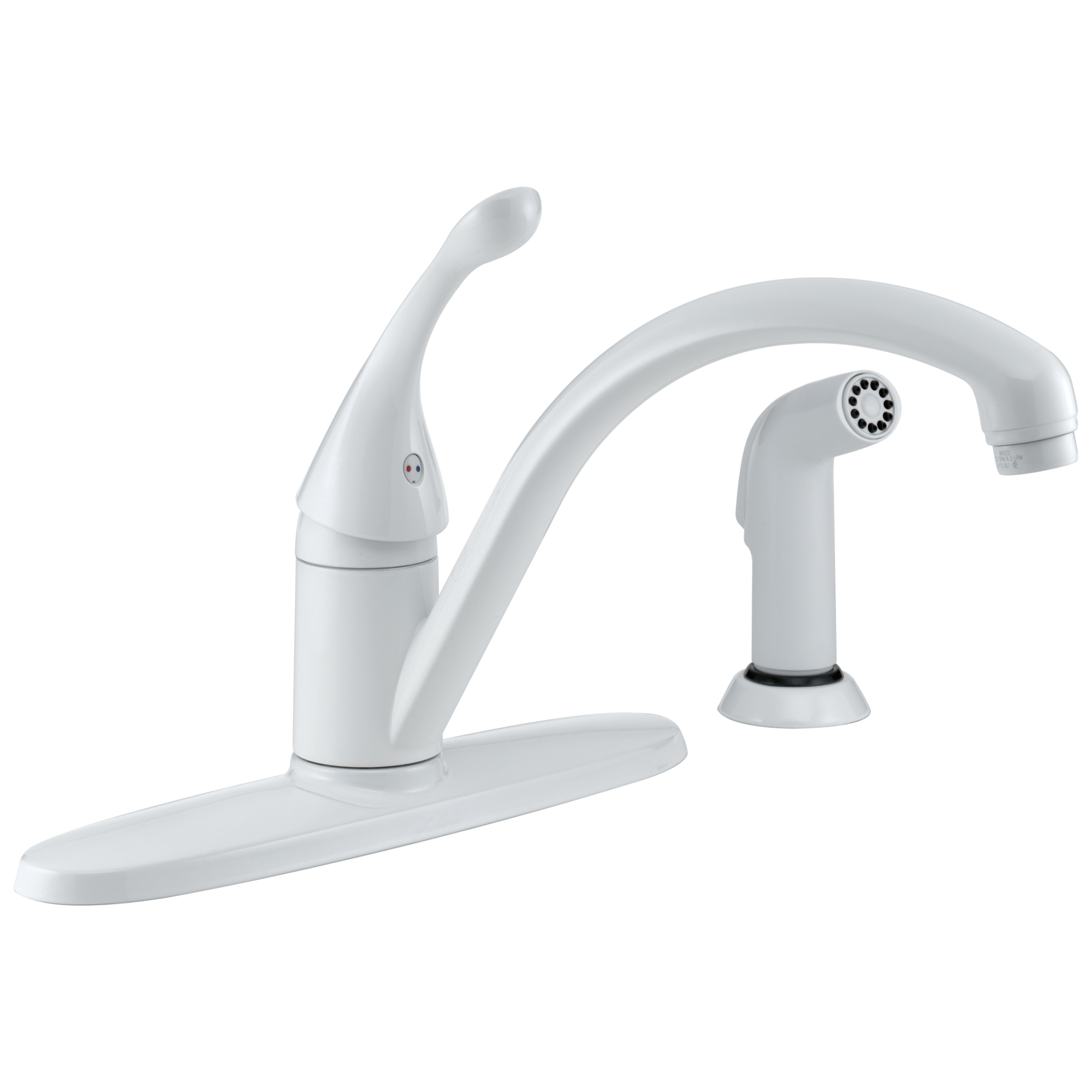 Delta - Single Handle Kitchen Faucet with Spray - White - 440-WH-DST