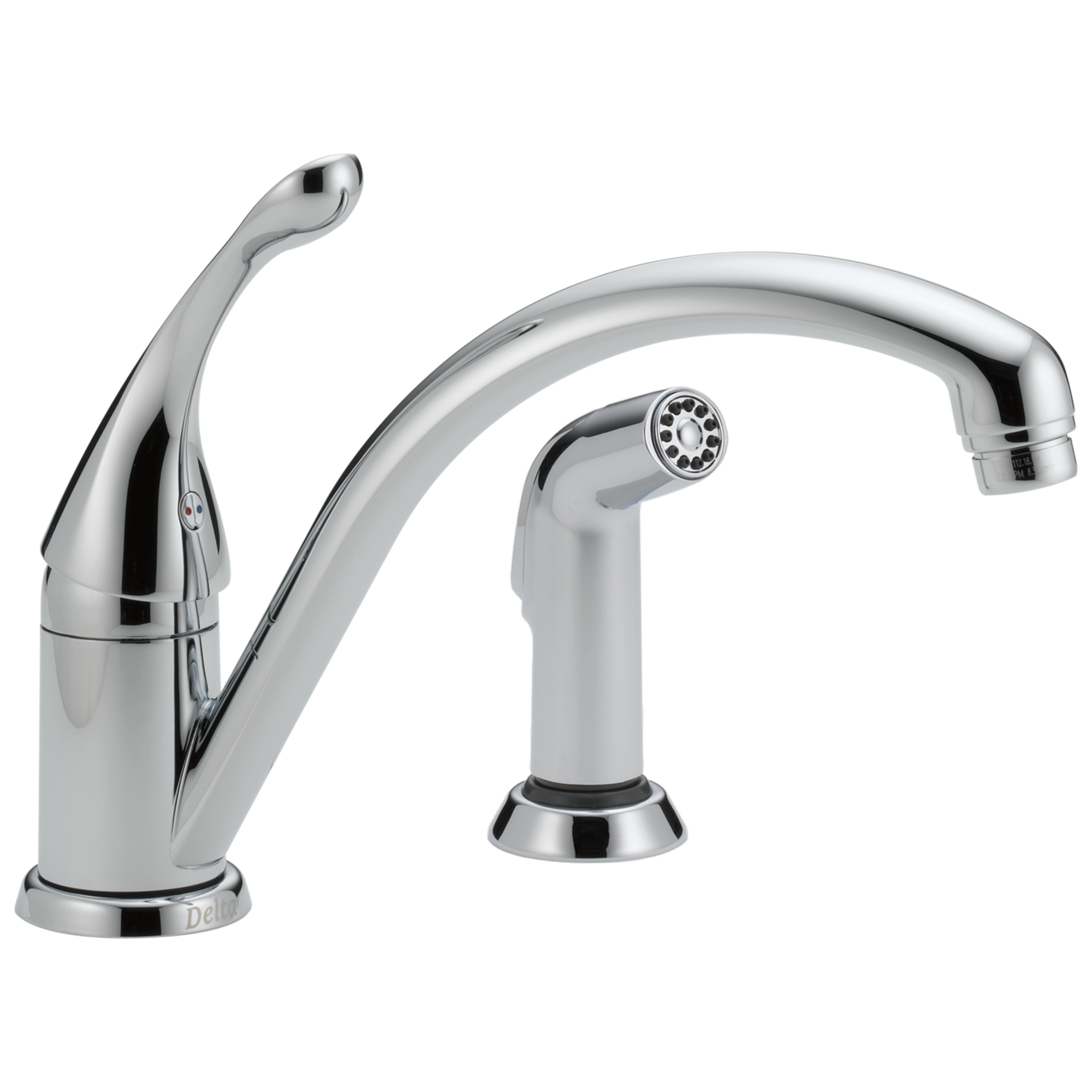 Delta - Single Handle Kitchen Faucet with Spray - Chrome - 441-DST