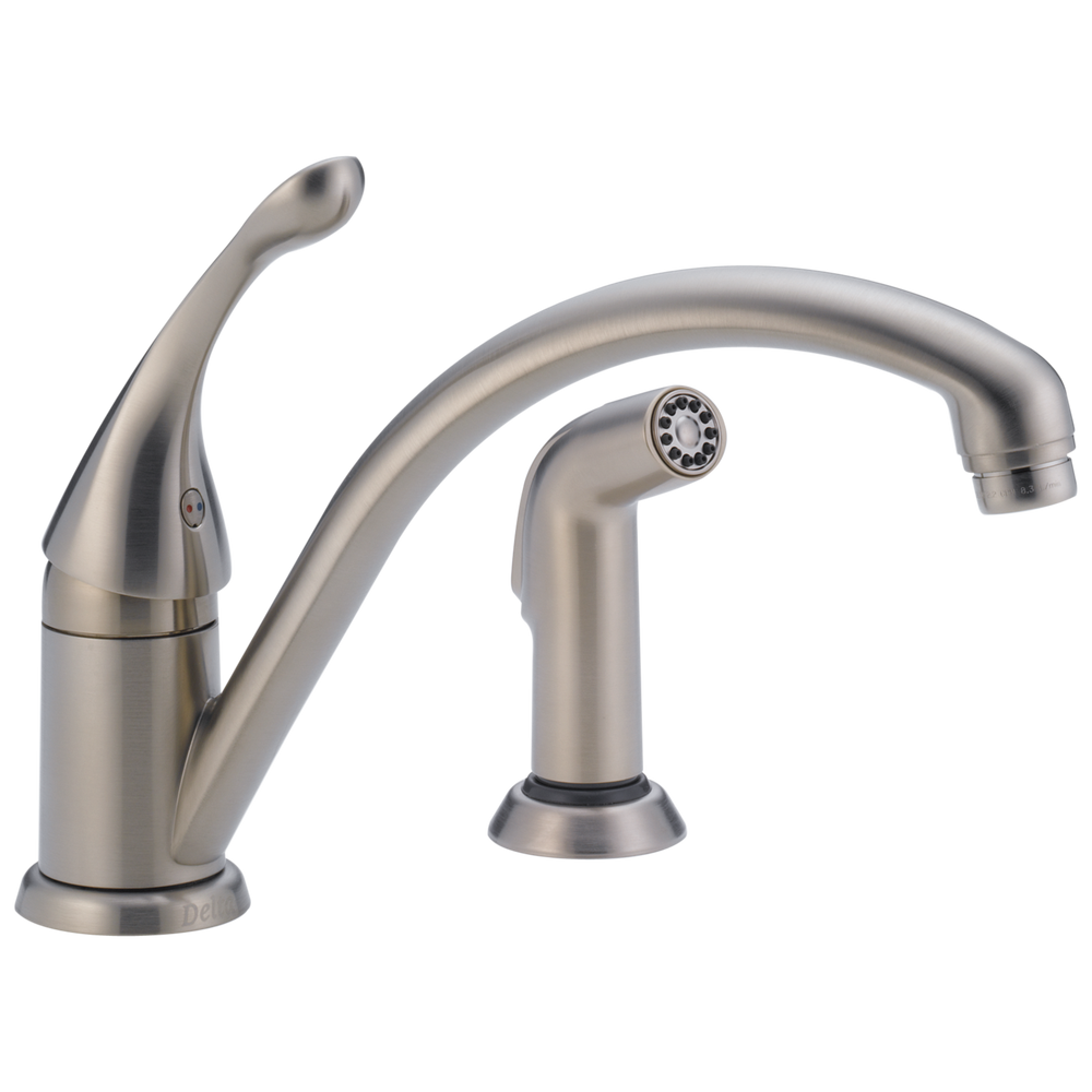 Delta - Single Handle Kitchen Faucet with Spray - Stainless - 441-SS-DST