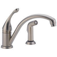 Delta - Single Handle Kitchen Faucet with Spray - Stainless - 441-SS-DST