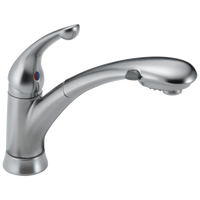 Delta - Single Handle Pull-Out Kitchen Faucet - Arctic Stainless - 470-AR-DST