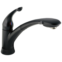 Delta - Single Handle Pull-Out Kitchen Faucet - Matte Black - 470-BL-DST