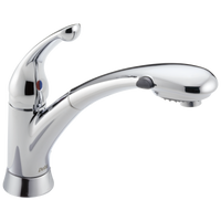 Delta - Single Handle Pull-Out Kitchen Faucet - Chrome - 470-DST