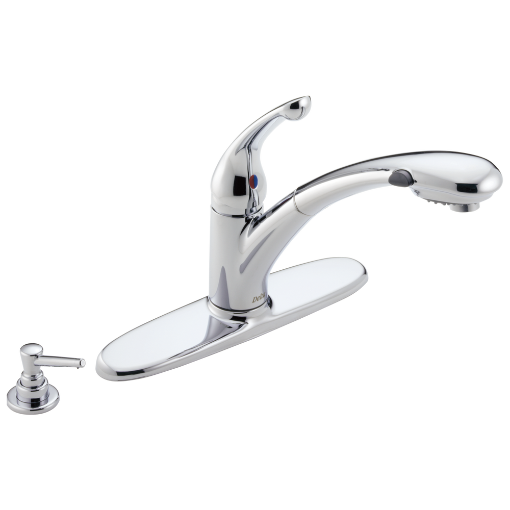 Delta - Single Handle Pull-Out Kitchen Faucet - Chrome - 470-PROMO-DST