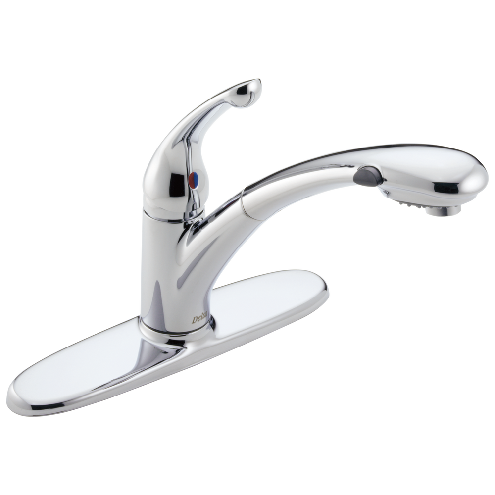 Delta - Single Handle Pull-Out Water-Efficient Kitchen Faucet - Chrome - 470-WE-DST