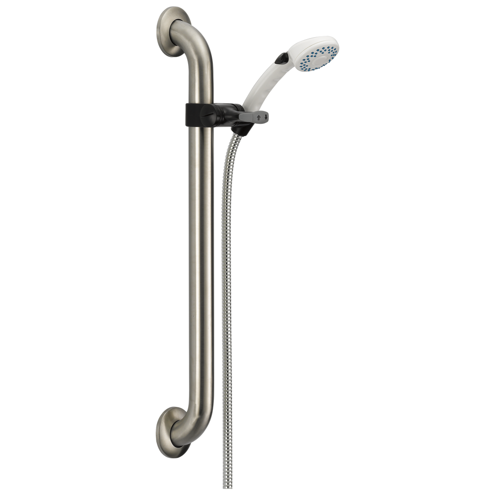 Delta - Adjustable Slide Bar / Grab Bar 2-Setting Hand Shower - White - 52001-DS