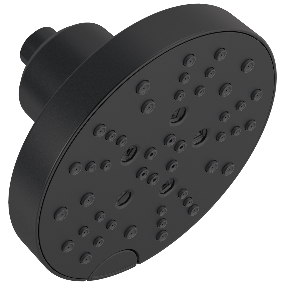 Delta - H2OKinetic® 5-Setting Contemporary Raincan Shower Head - Matte Black - 52668-BL