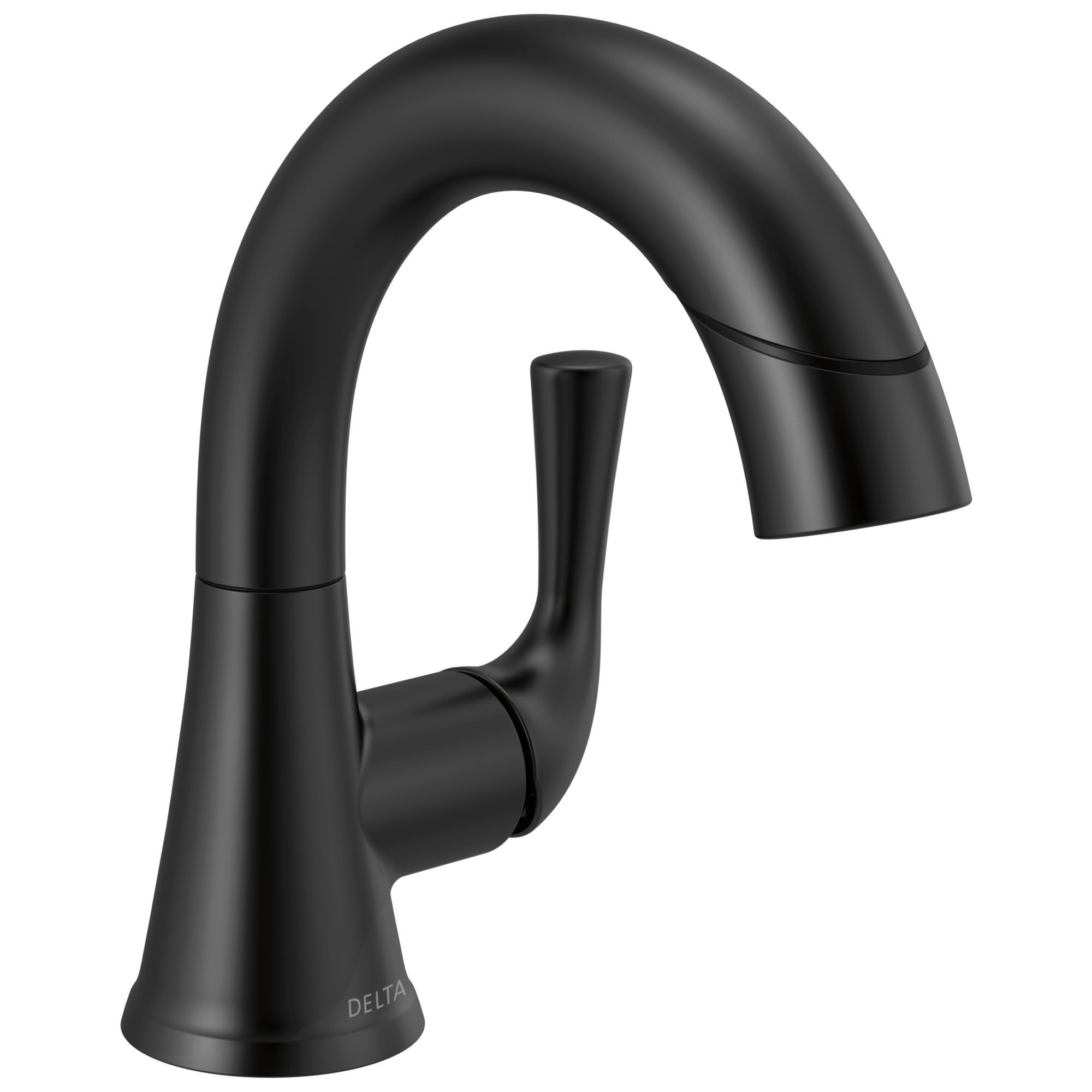 Delta - Single Handle Pull-Down Bathroom Faucet - Matte Black - 533LF-BLPDMPU