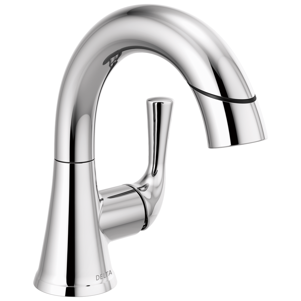 Delta - Single Handle Pull-Down Bathroom Faucet - Chrome - 533LF-PDMPU