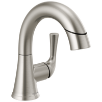 Delta - Single Handle Pull-Down Bathroom Faucet - Stainless - 533LF-SSPDMPU