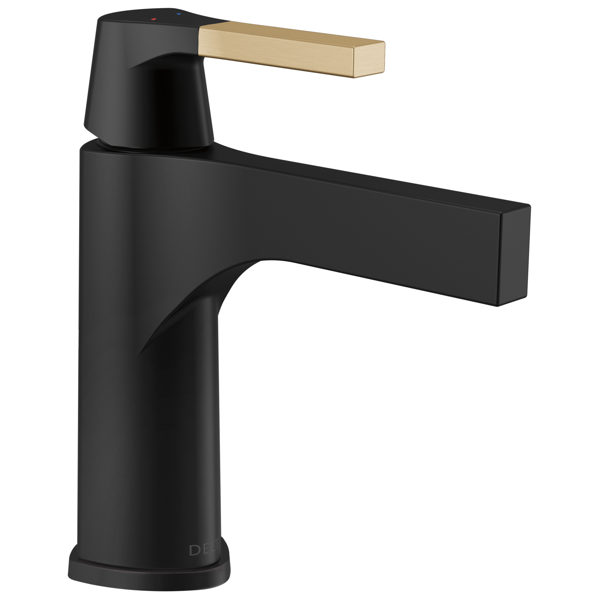 Delta - Single Handle Bathroom Faucet - Less Pop Up - Matte Black / Champagne Bronze - 574-GZLPU-DST