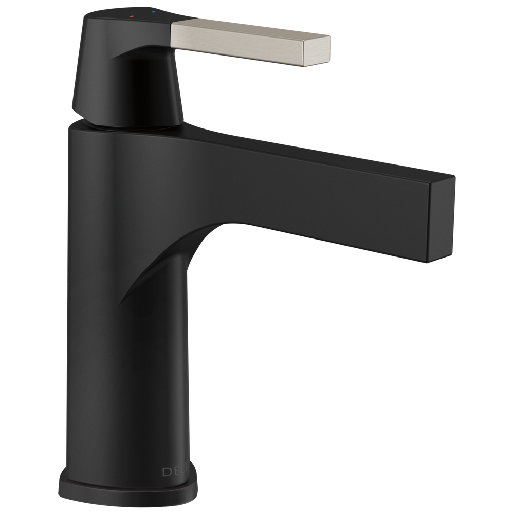 Delta - Single Handle Bathroom Faucet - Less Pop Up - Stainless / Matte Black - 574-SMLPU-DST