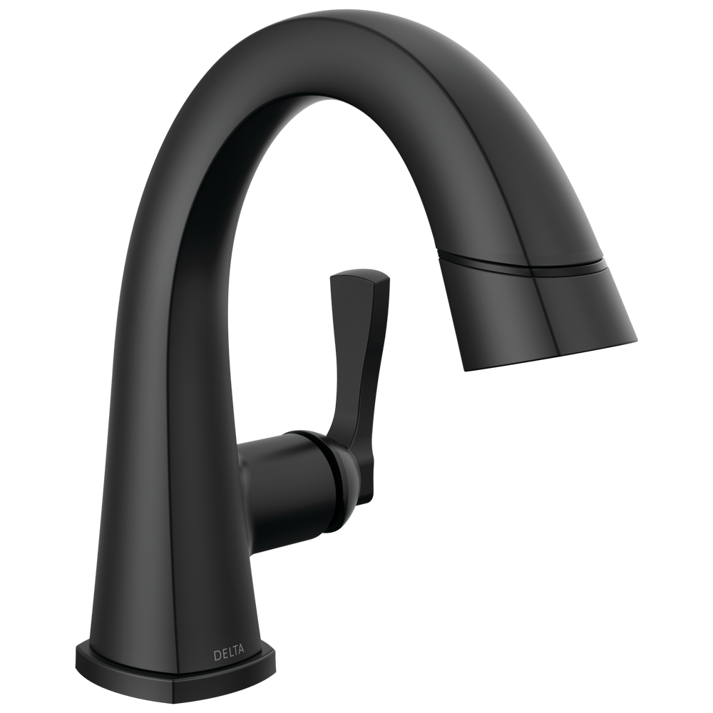 Delta - Single Handle Pull Down Bathroom Faucet - Matte Black - 577-BLPD-DST