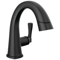 Delta - Single Handle Pull Down Bathroom Faucet - Matte Black - 577-BLPD-DST