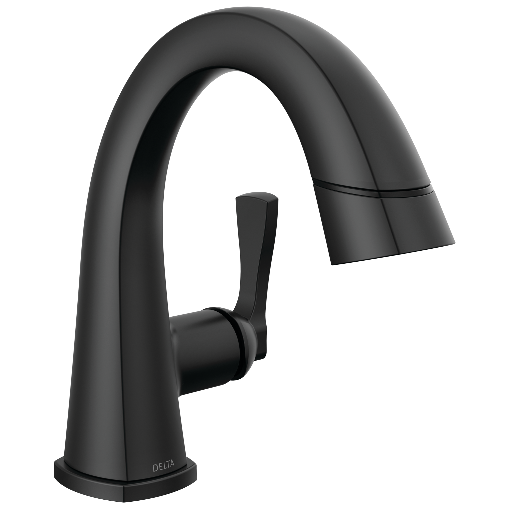 Delta - Single Handle Pull Down Bathroom Faucet - Matte Black - 577-BLPD-DST