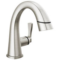 Delta - Single Handle Pull Down Bathroom Faucet - Lumicoat® Stainless - 577-SSPD-PR-DST