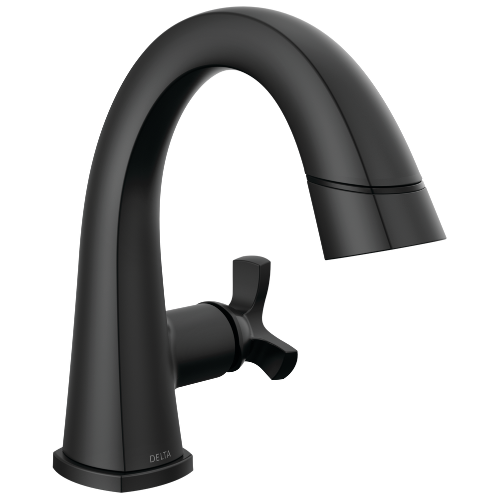 Delta - Single Handle Pull Down Bathroom Faucet - Matte Black - 5776-BLPD-DST