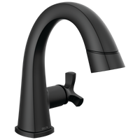 Delta - Single Handle Pull Down Bathroom Faucet - Matte Black - 5776-BLPD-DST