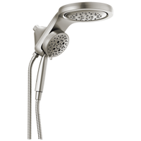 Delta - HydroRain® H2Okinetic® 5-Setting Two-In-One Shower Head - Lumicoat® Stainless - 58680-SS-PR25