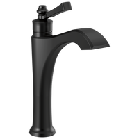 Delta - Single Handle Mid-Height Vessel Bathroom Faucet - Matte Black - 656-BL-DST