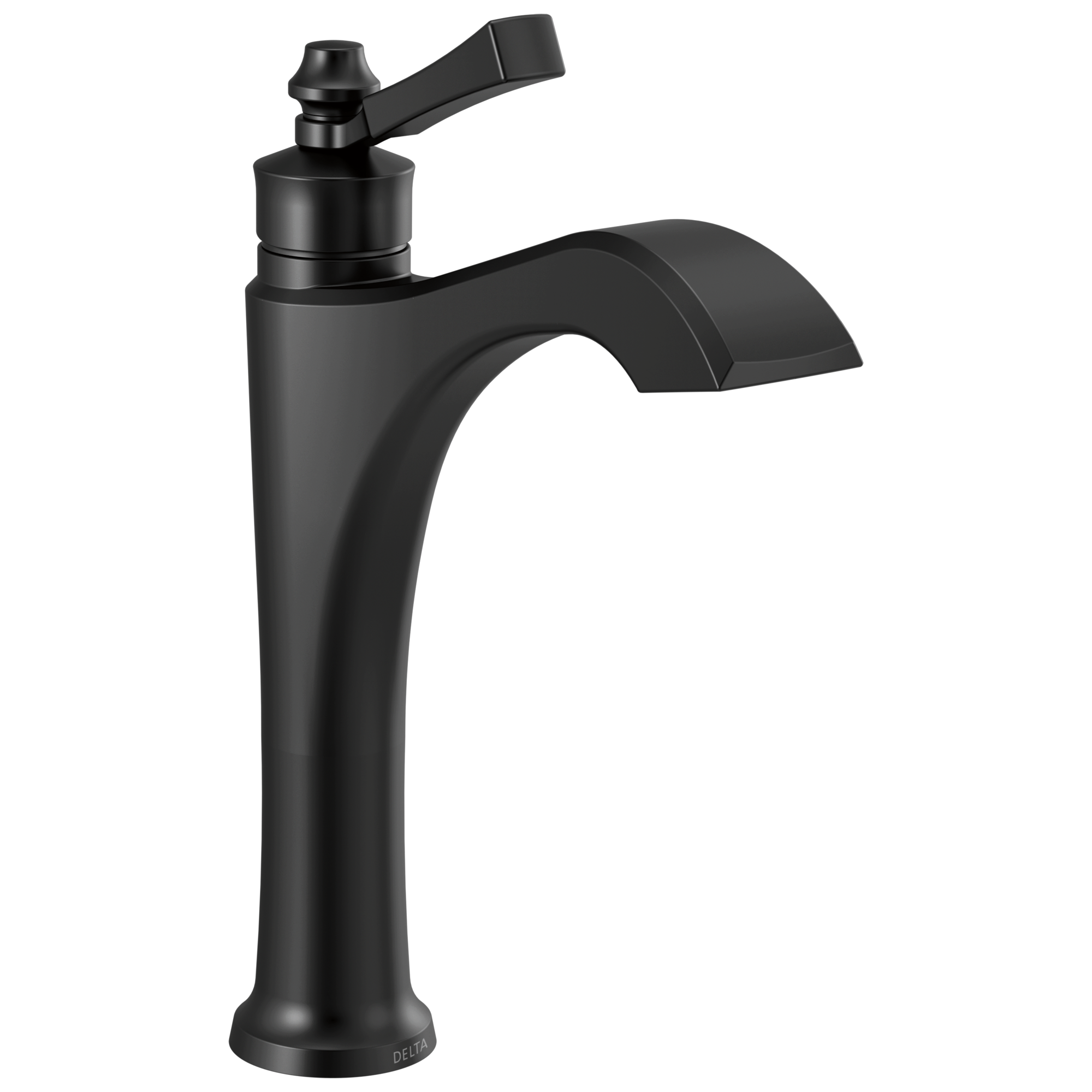 Delta - Single Handle Mid-Height Vessel Bathroom Faucet - Matte Black - 656-BL-DST