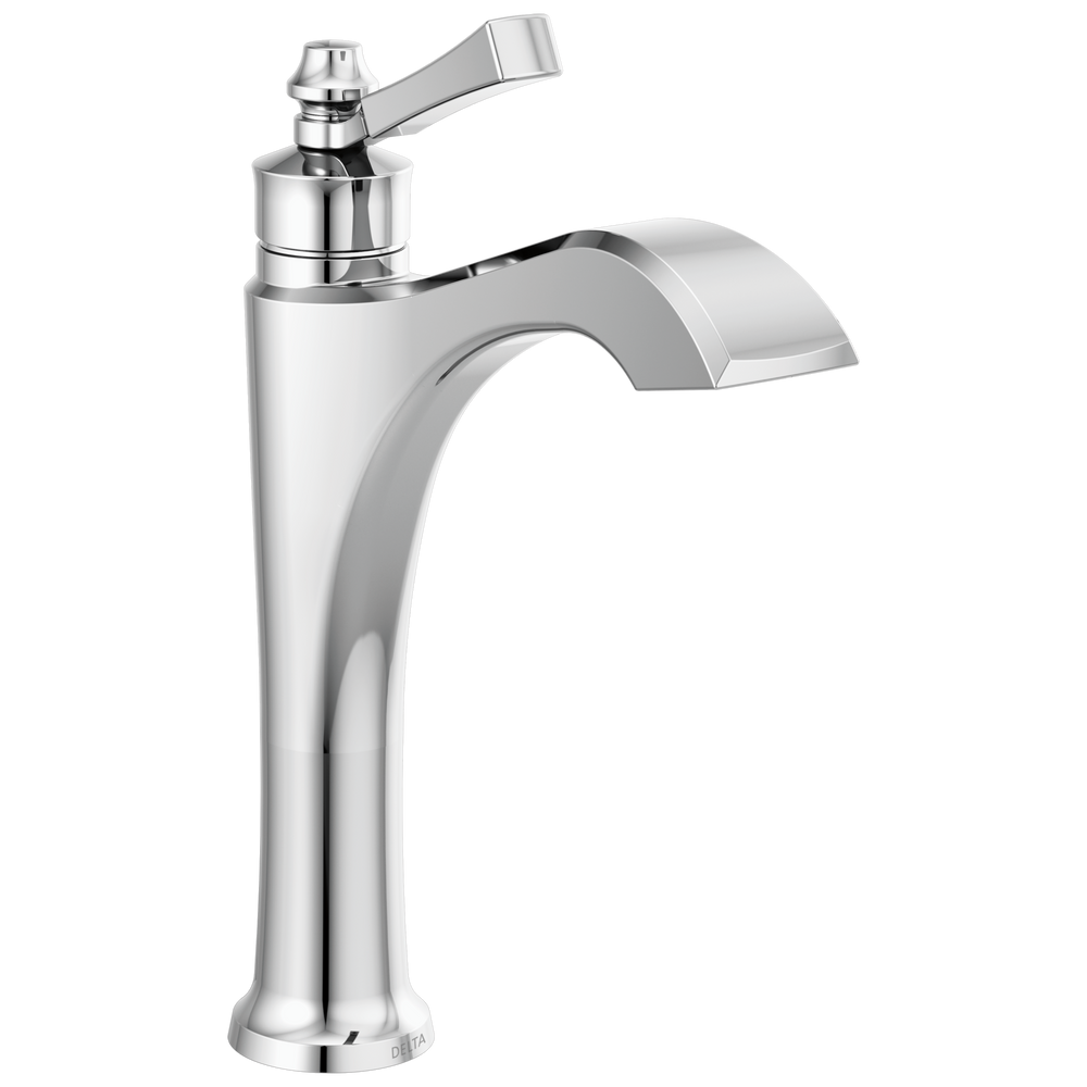 Delta - Single Handle Mid-Height Vessel Bathroom Faucet - Chrome - 656-DST