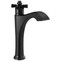 Delta - Single Handle Mid-Height Vessel Bathroom Faucet - Matte Black - 657-BL-DST