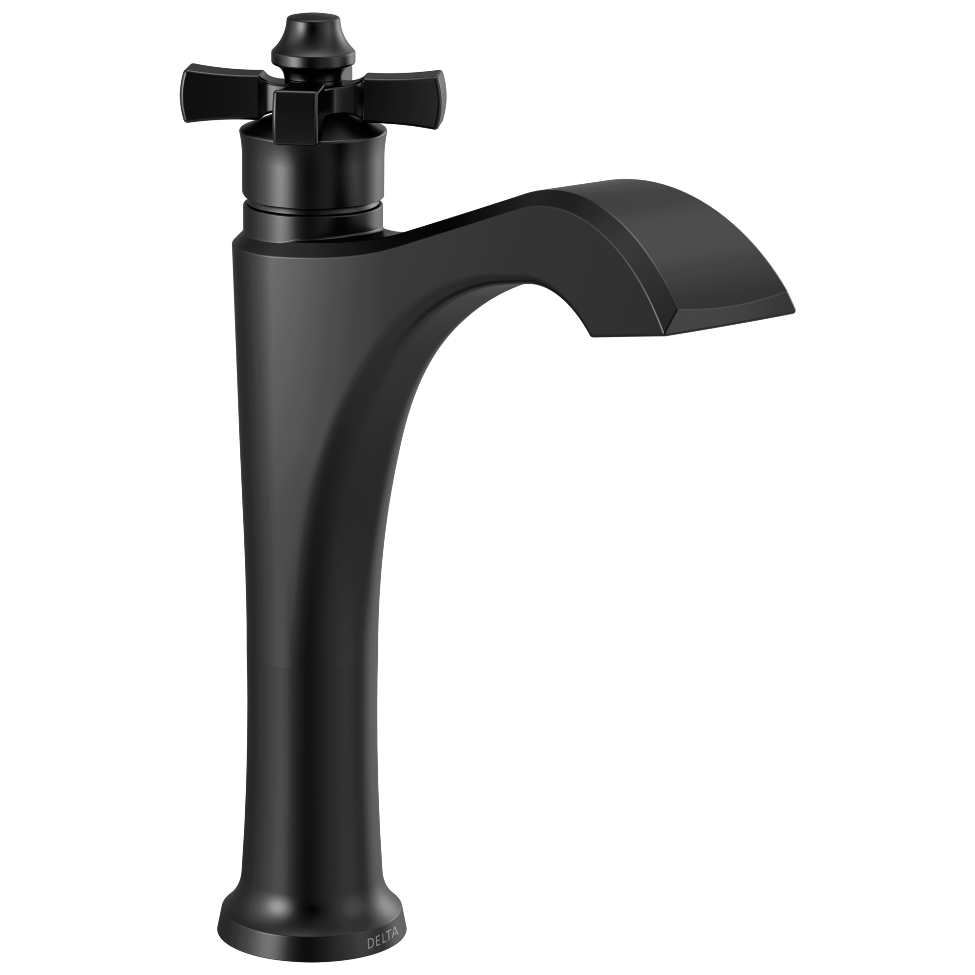 Delta - Single Handle Mid-Height Vessel Bathroom Faucet - Matte Black - 657-BL-DST