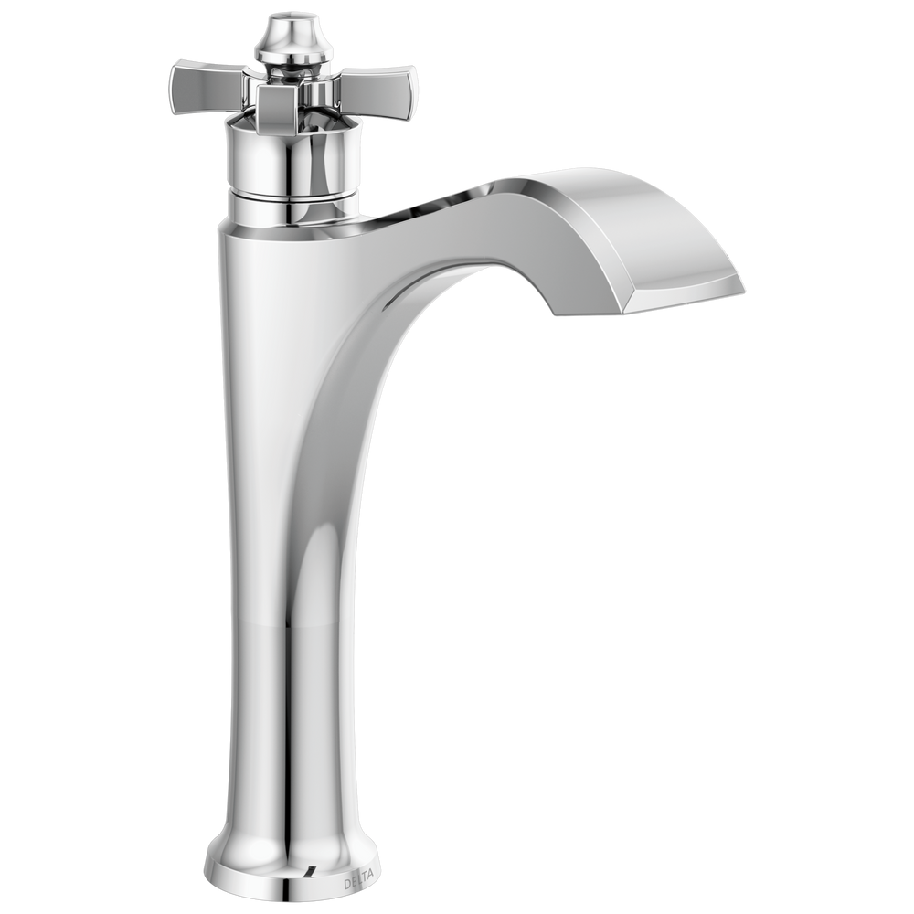 Delta - Single Handle Mid-Height Vessel Bathroom Faucet - Chrome - 657-DST