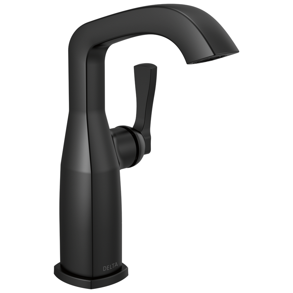 Delta - Single Handle Mid-Height Bathroom Faucet - Matte Black - 676-BL-DST