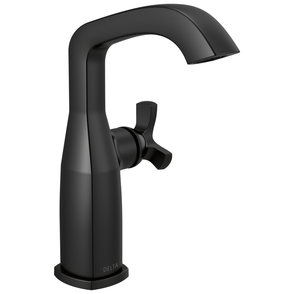 Delta - Single Handle Mid-Height Bathroom Faucet - Matte Black - 6766-BL-DST