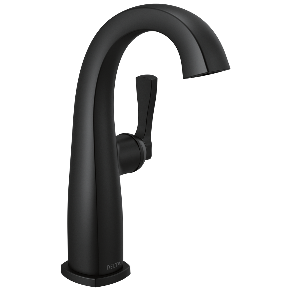 Delta - Single Handle Mid-Height Bathroom Faucet - Matte Black - 677-BL-DST