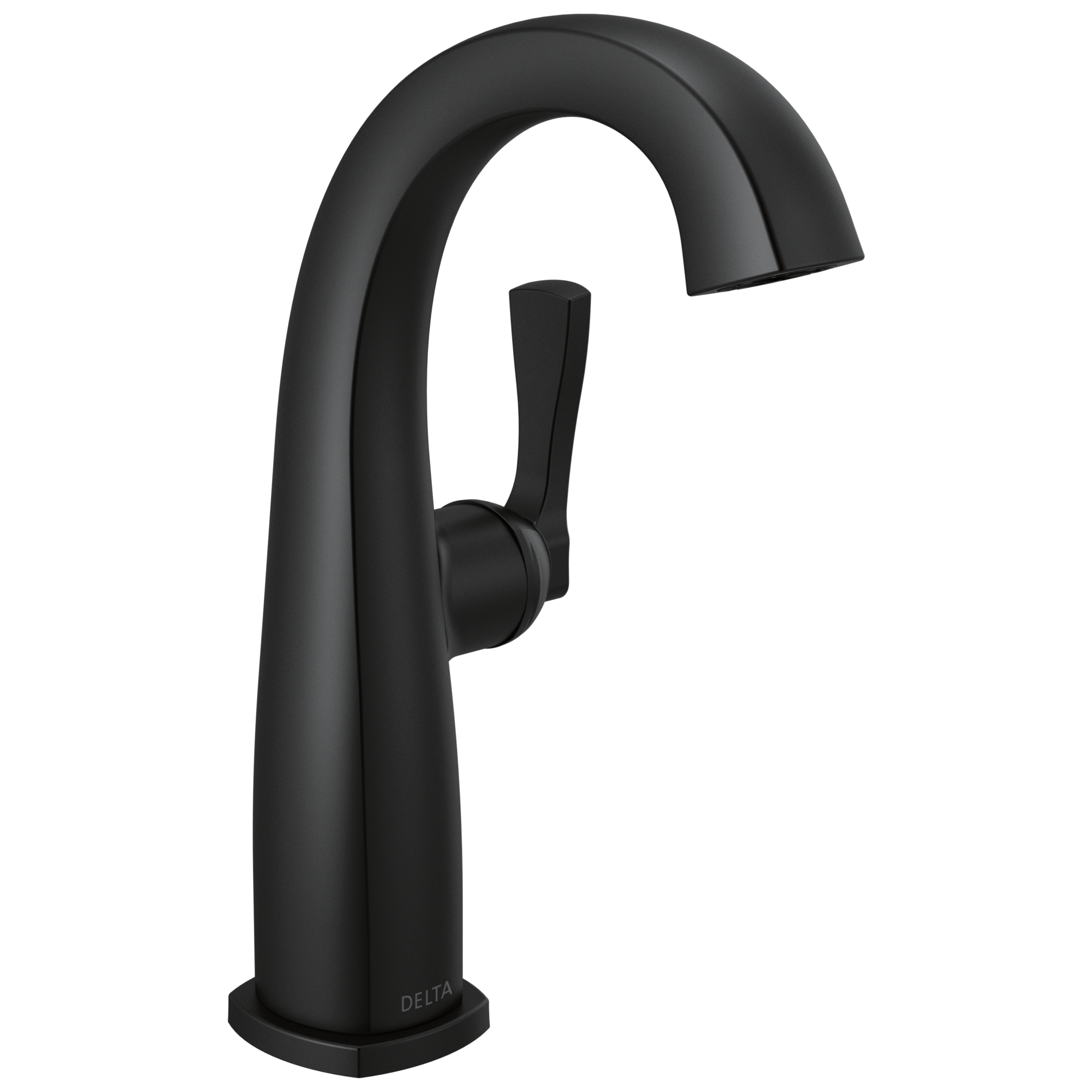 Delta - Single Handle Mid-Height Bathroom Faucet - Matte Black - 677-BL-DST