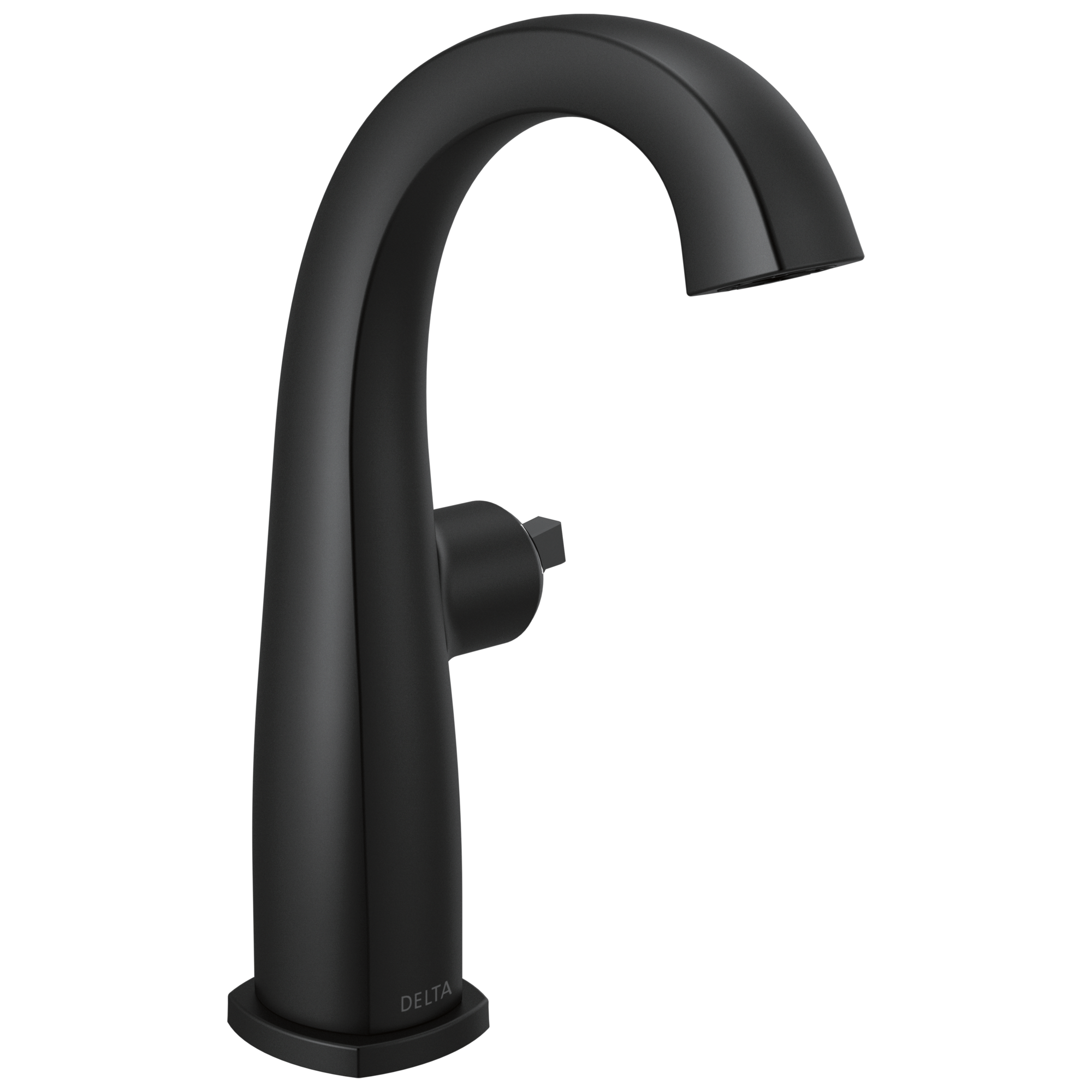 Delta - Single Handle Mid-Height Bathroom Faucet - Less Handle - Matte Black - 677-BLLHP-DST