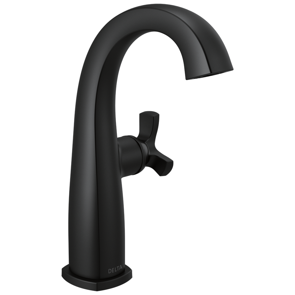 Delta - Single Handle Mid-Height Bathroom Faucet - Matte Black - 6776-BL-DST